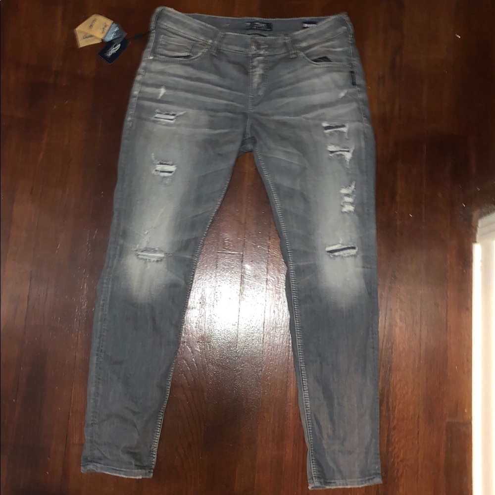 Silver Skinny Jeans NWT
